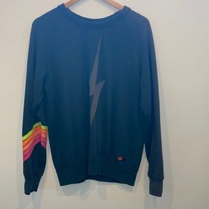 Aviator Nation Lightening Crew with Neon Rainbow Stripes